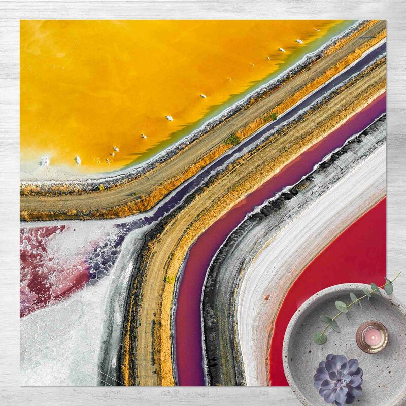 

Alfombras vinílicas - Play Of Colours In Californian Saltlake - Cuadrado 1:1 Dimensión LxA: 80cm x 80cm