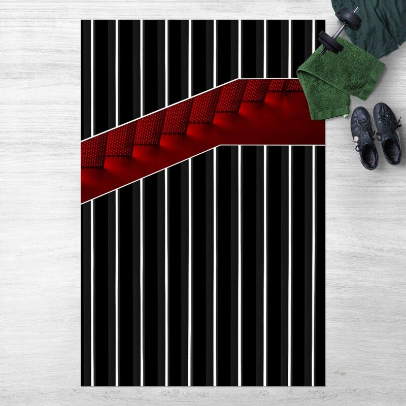 

Alfombras vinílicas - Play Of Red Light In Staircase - Alto 3:2 Dimensión LxA: 180cm x 120cm