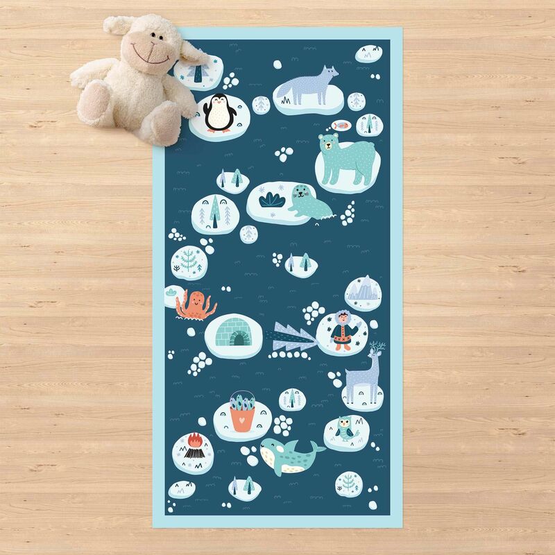 

Alfombras vinílicas - Playoom Mat Antarctica - Polar Bear Rudi Wants Fish - Alto 2:1 Dimensión LxA: 100cm x 50cm