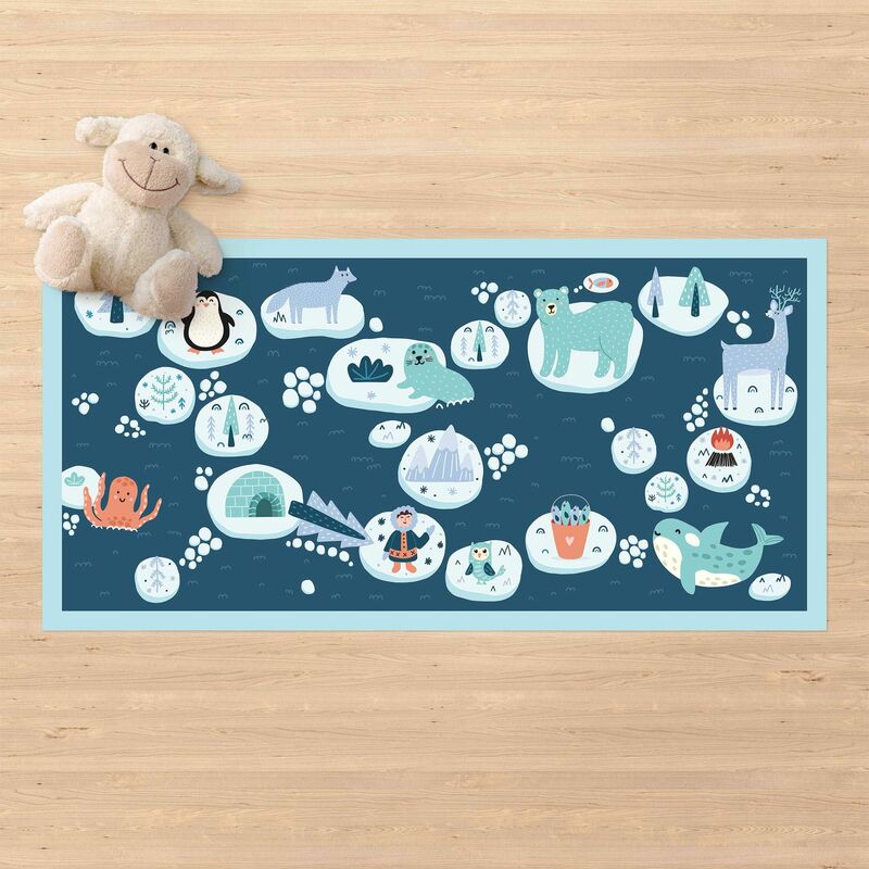 

Alfombras vinílicas - Playoom Mat Antarctica - Polar Bear Rudi Wants Fish - Apaisado 1:2 Dimensión LxA: 70cm x 140cm