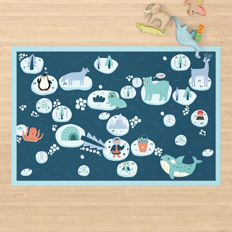 

Alfombras vinílicas - Playoom Mat Antarctica - Polar Bear Rudi Wants Fish - Apaisado 2:3 Dimensión LxA: 100cm x 150cm