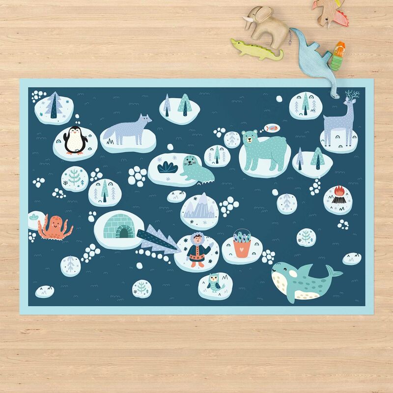 

Alfombras vinílicas - Playoom Mat Antarctica - Polar Bear Rudi Wants Fish - Apaisado 2:3 Dimensión LxA: 40cm x 60cm