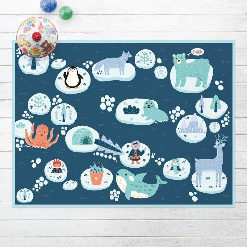 

Alfombras vinílicas - Playoom Mat Antarctica - Polar Bear Rudi Wants Fish - Apaisado 3:4 Dimensión LxA: 60cm x 80cm