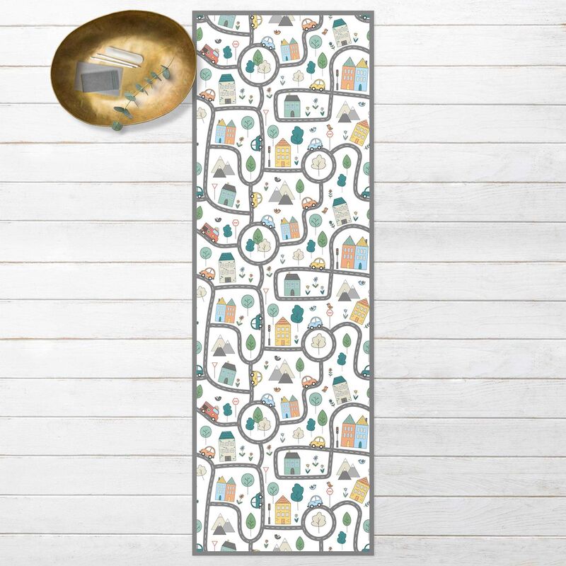 

Bilderwelten - Alfombras vinílicas - Playoom Mat City Traffic- Out And About With The Car - Panorámico Dimensión LxA: 90cm x 30cm