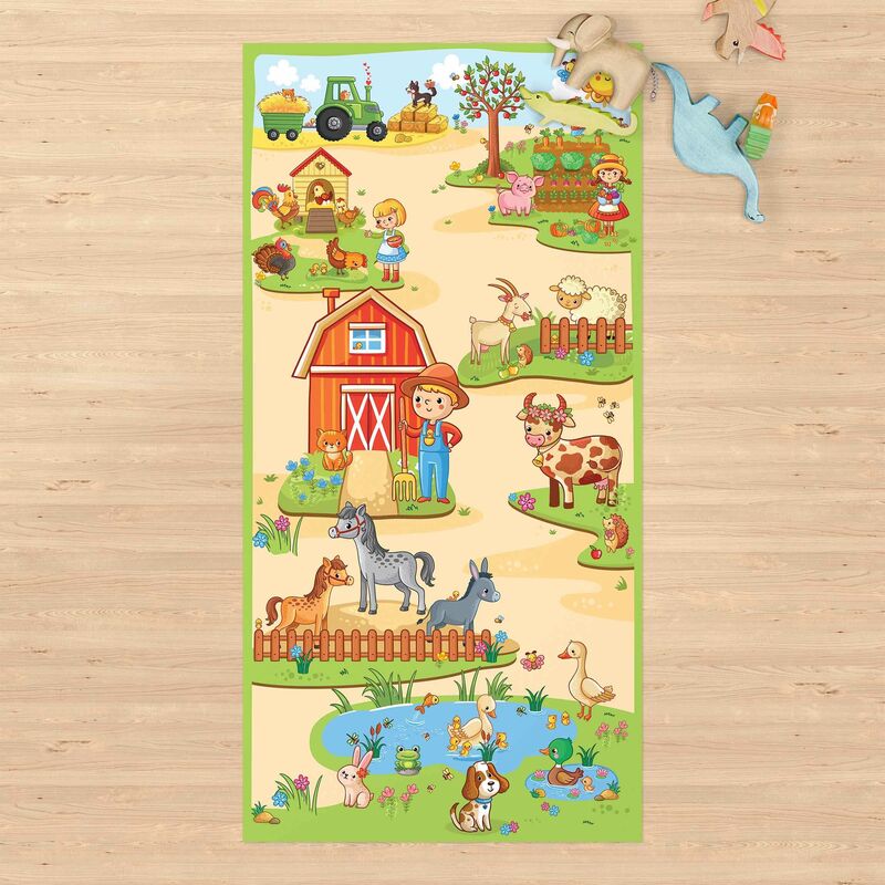 

Bilderwelten - Alfombras vinílicas - Playoom Mat Farm - Farm Work Is Fun - Alto 2:1 Dimensión LxA: 260cm x 130cm