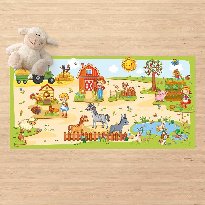 

Alfombras vinílicas - Playoom Mat Farm - Farm Work Is Fun - Apaisado 1:2 Dimensión LxA: 90cm x 180cm