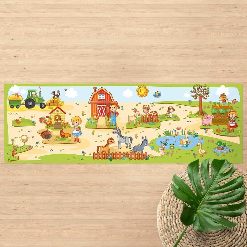 

Alfombras vinílicas - Playoom Mat Farm - Farm Work Is Fun - Panorama Formato apaisado Dimensión LxA: 50cm x 150cm