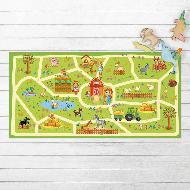 

Alfombras vinílicas - Playoom Mat Farm - Lets Go Around - Apaisado 1:2 Dimensión LxA: 80cm x 160cm