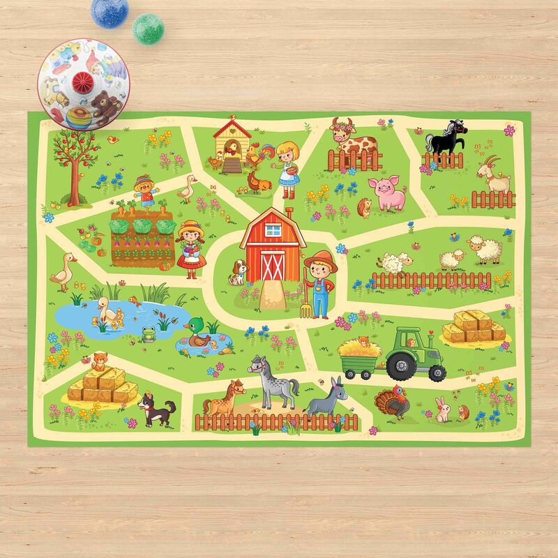 

Alfombras vinílicas - Playoom Mat Farm - Lets Go Around - Apaisado 2:3 Dimensión LxA: 60cm x 90cm