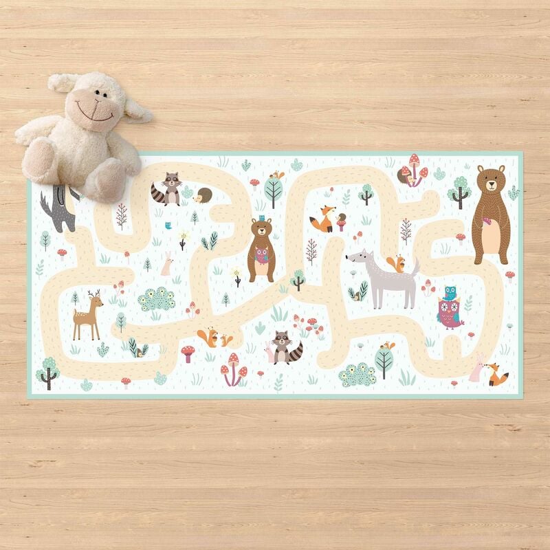 

Alfombras vinílicas - Playoom Mat Forest Animals - Friends On A Forest Path - Apaisado 1:2 Dimensión LxA: 50cm x 100cm