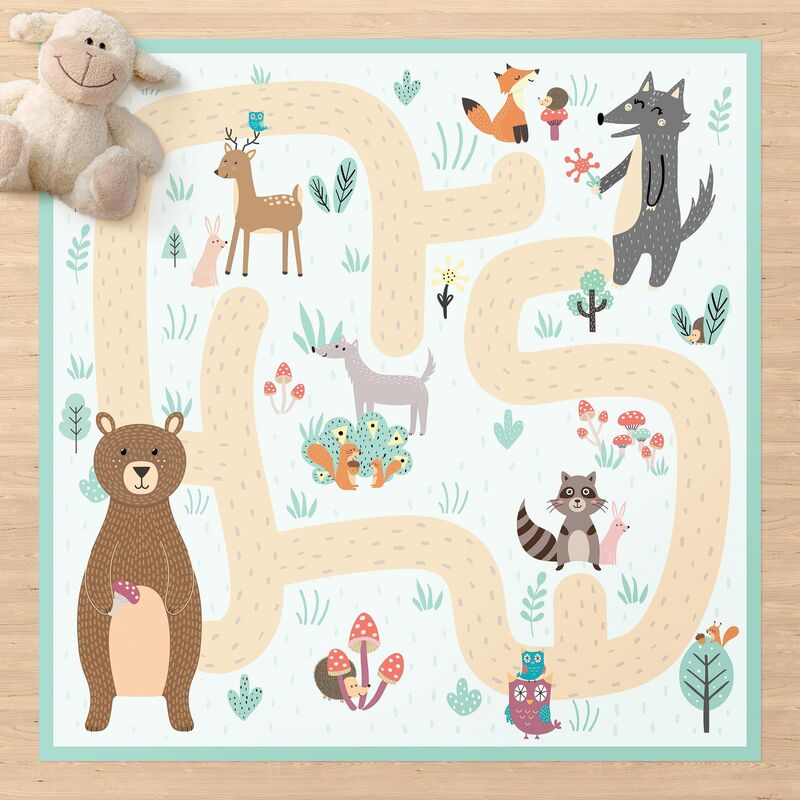 

Alfombras vinílicas - Playoom Mat Forest Animals - Friends On A Forest Path - Cuadrado 1:1 Dimensión LxA: 80cm x 80cm