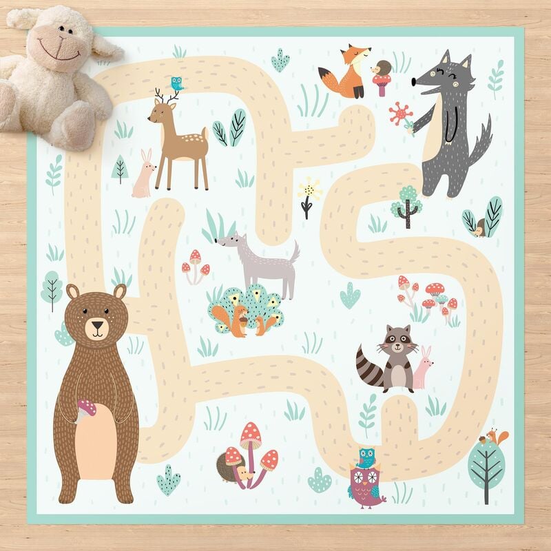 

Bilderwelten - Alfombras vinílicas - Playoom Mat Forest Animals - Friends On A Forest Path - Cuadrado 1:1 Dimensión LxA: 140cm x 140cm