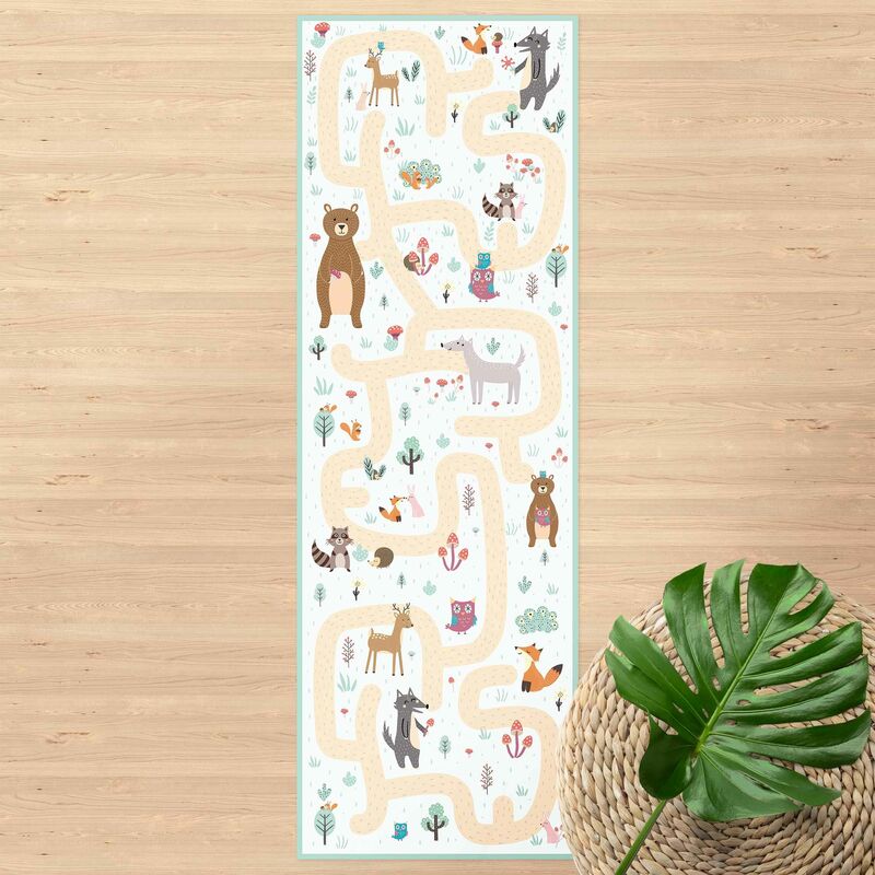 

Alfombras vinílicas - Playoom Mat Forest Animals - Friends On A Forest Path - Panorámico Dimensión LxA: 120cm x 40cm