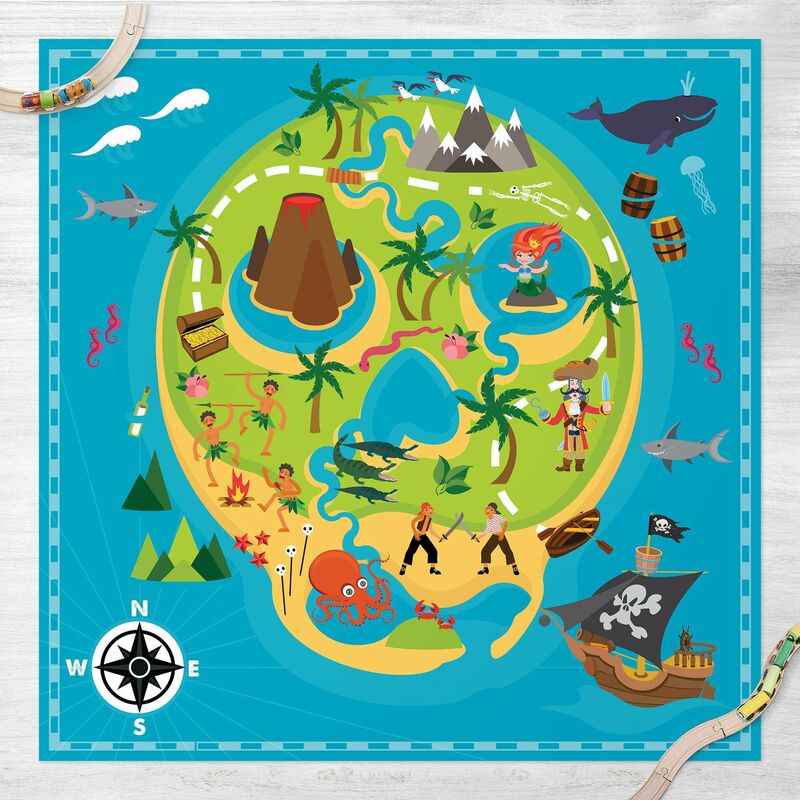 

Alfombras vinílicas - Playoom Mat Pirates - Welcome To The Pirate Island - Cuadrado 1:1 Dimensión LxA: 80cm x 80cm
