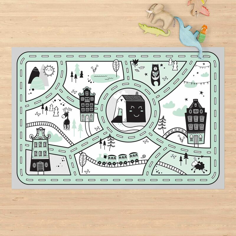 

Alfombras vinílicas - Playoom Mat Scandinavia - The Green City - Apaisado 2:3 Dimensión LxA: 60cm x 90cm