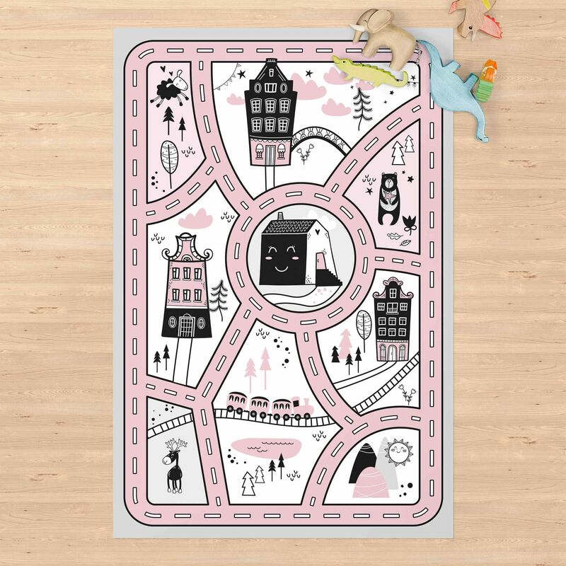 

Alfombras vinílicas - Playoom Mat Scandinavia - The Pink City - Alto 3:2 Dimensión LxA: 150cm x 100cm