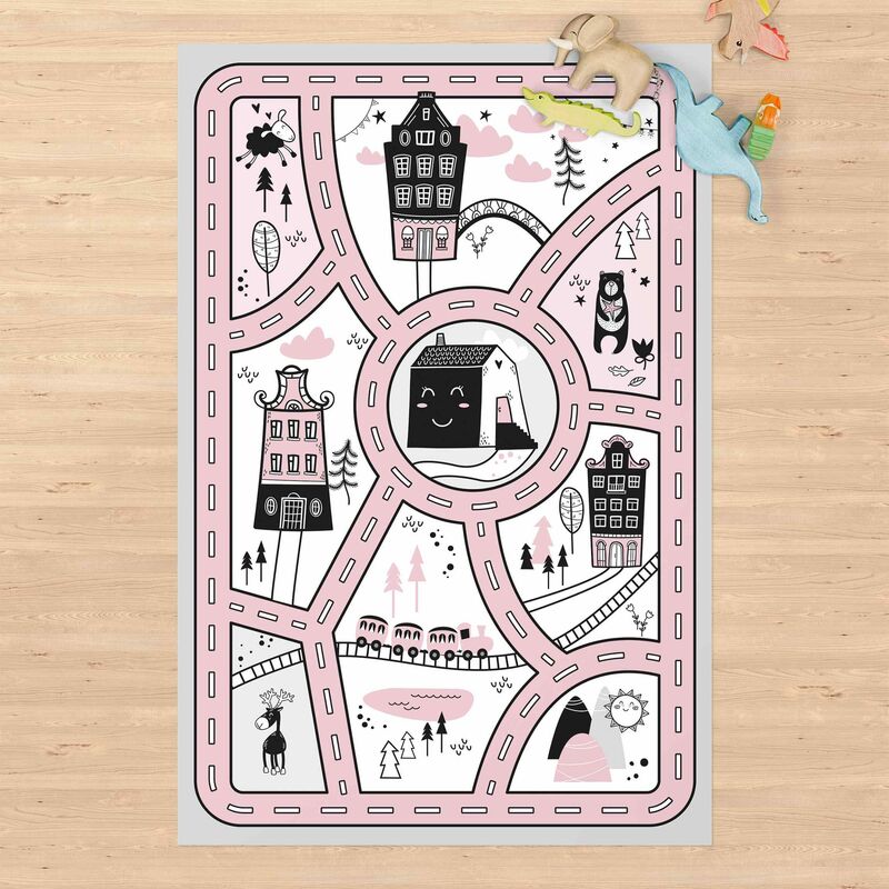 

Alfombras vinílicas - Playoom Mat Scandinavia - The Pink City - Alto 3:2 Dimensión LxA: 90cm x 60cm