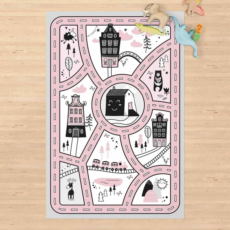 

Alfombras vinílicas - Playoom Mat Scandinavia - The Pink City - Alto 3:2 Dimensión LxA: 210cm x 140cm