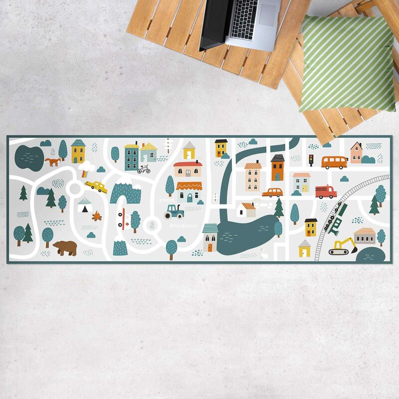 

Alfombras vinílicas - Playoom Mat Smalltown - From the City Into Nature - Panorama Formato apaisado Dimensión LxA: 30cm x 90cm