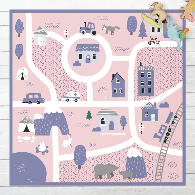 

Alfombras vinílicas - Playoom Mat Village - Off To The Countryside - Cuadrado 1:1 Dimensión LxA: 60cm x 60cm