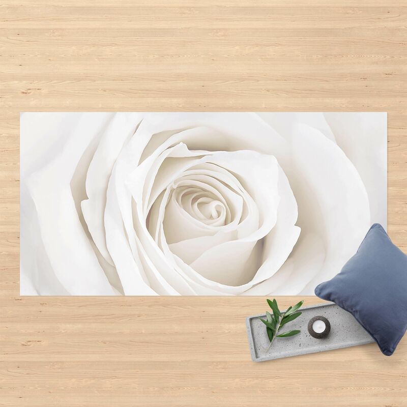 

Alfombras vinílicas - Pretty White Rose - Apaisado 1:2 Dimensión LxA: 80cm x 160cm