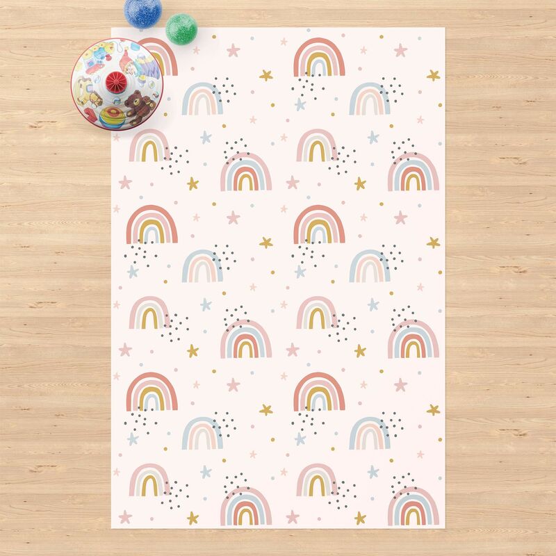 

Alfombras vinílicas - Rainbow World With Stars And Dots - Alto 3:2 Dimensión LxA: 210cm x 140cm