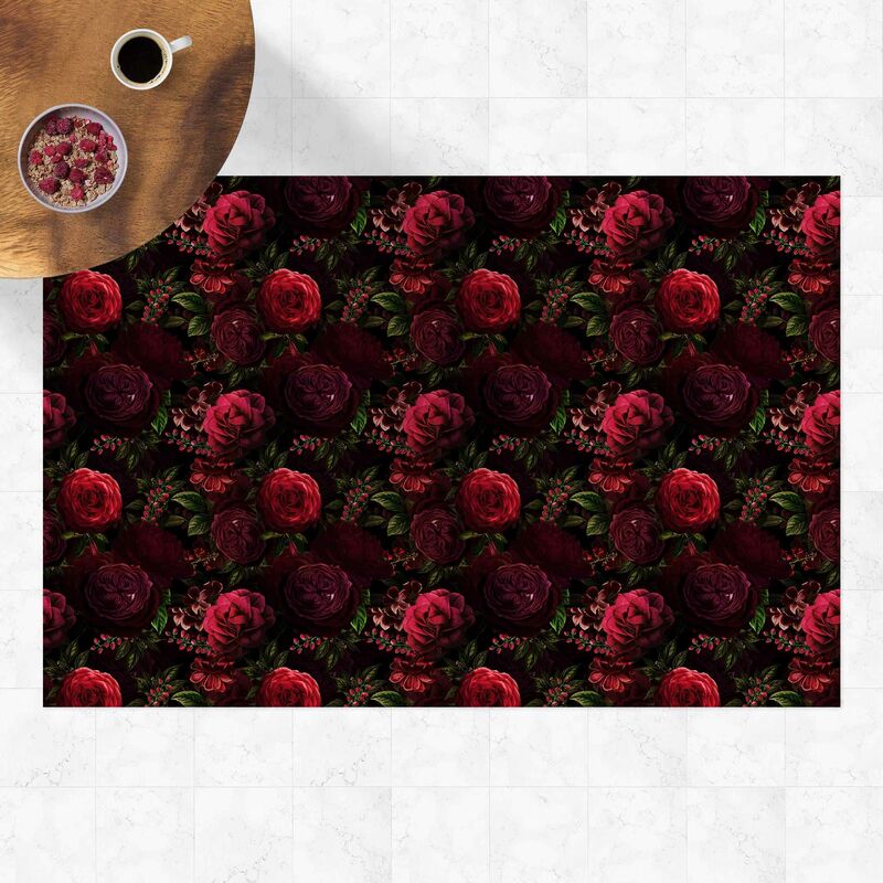 

Alfombras vinílicas - Red Roses In Front of Black - Apaisado 2:3 Dimensión LxA: 120cm x 180cm