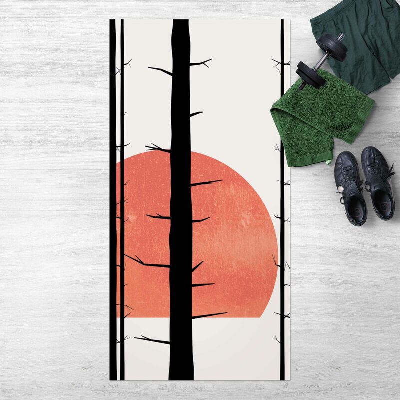 

Alfombras vinílicas - Red Sun In The Enchanted Forest - Alto 2:1 Dimensión LxA: 120cm x 60cm