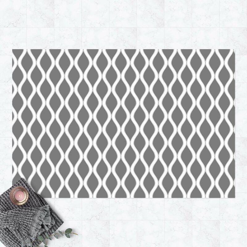 

Alfombras vinílicas - Retro Pattern With Sparkling Waves In Anthracite - Apaisado 2:3 Dimensión LxA: 40cm x 60cm