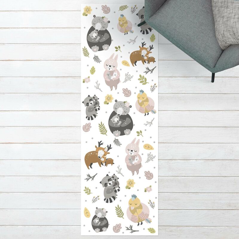 

Alfombras vinílicas - Scandinavian Animal Family Hugging - Panorámico Dimensión LxA: 120cm x 40cm