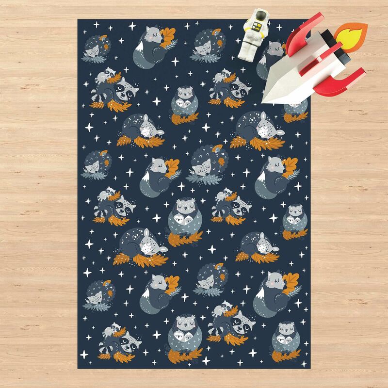 

Alfombras vinílicas - Scandinavian Animal Family In Slumber At Night - Alto 3:2 Dimensión LxA: 210cm x 140cm