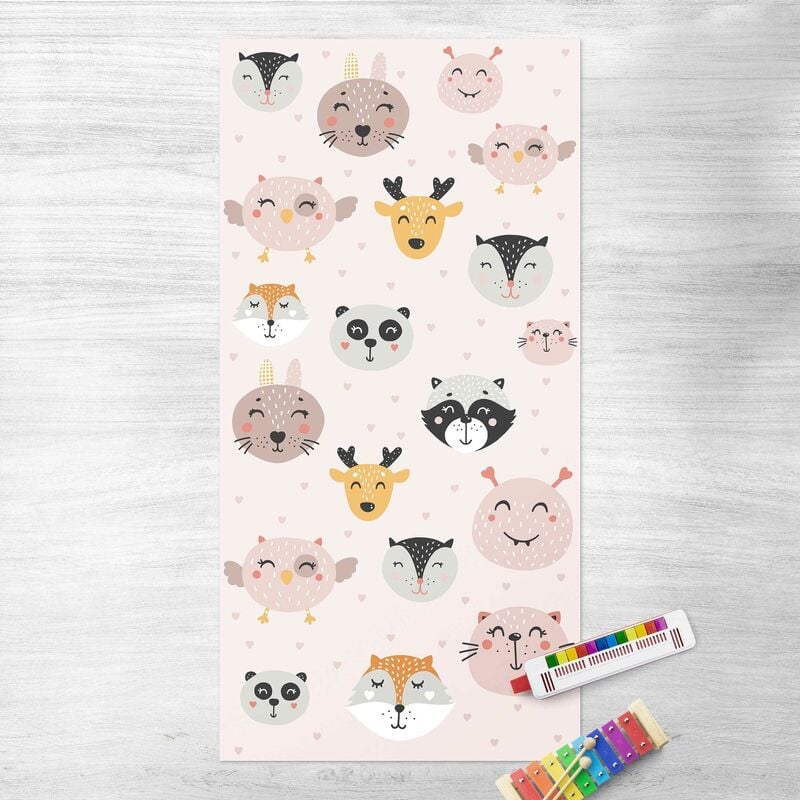 

Alfombras vinílicas - Scandinavian Friendly Animal Faces - Alto 2:1 Dimensión LxA: 260cm x 130cm