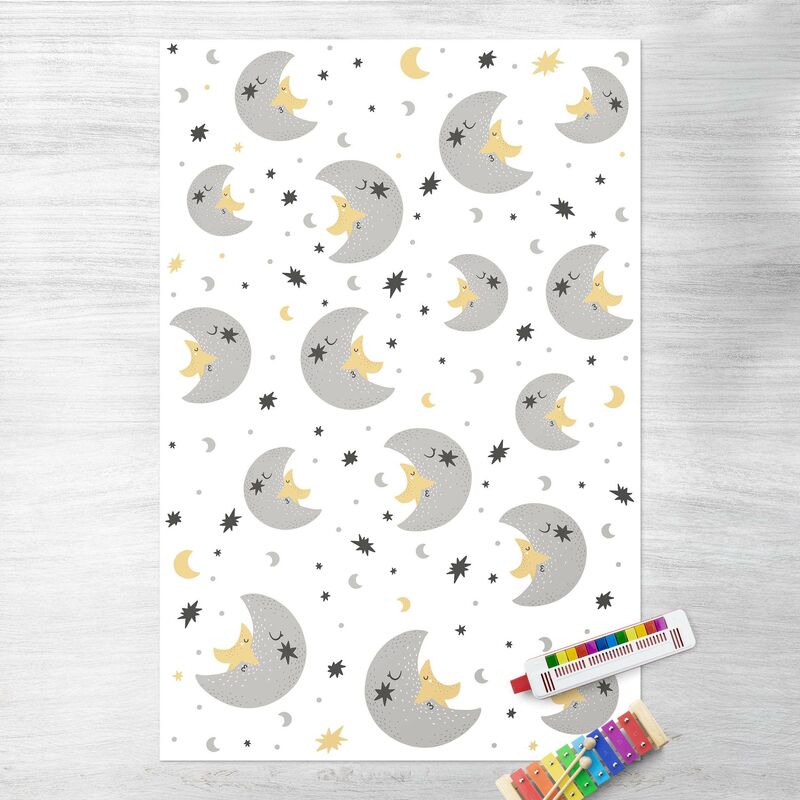 

Alfombras vinílicas - Scandinavian Moon And Star Kissing - Alto 3:2 Dimensión LxA: 180cm x 120cm