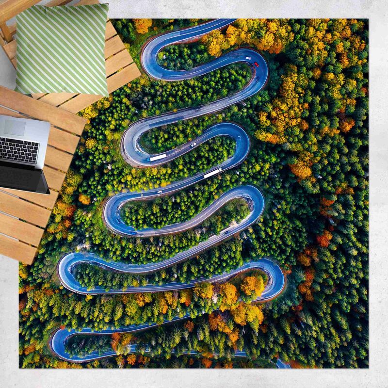 

Bilderwelten - Alfombras vinílicas - Serpentine In The Transylvanian Woods - Cuadrado 1:1 Dimensión LxA: 120cm x 120cm