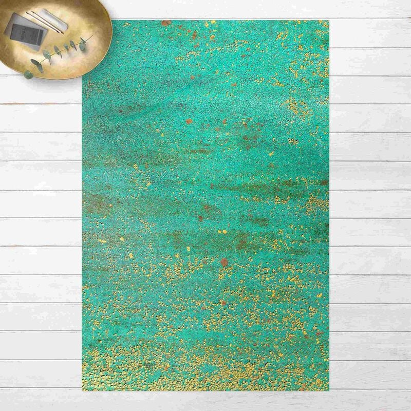 

Alfombras vinílicas - Shabby Colour Pigments Yellow And Turquoise - Alto 3:2 Dimensión LxA: 150cm x 100cm