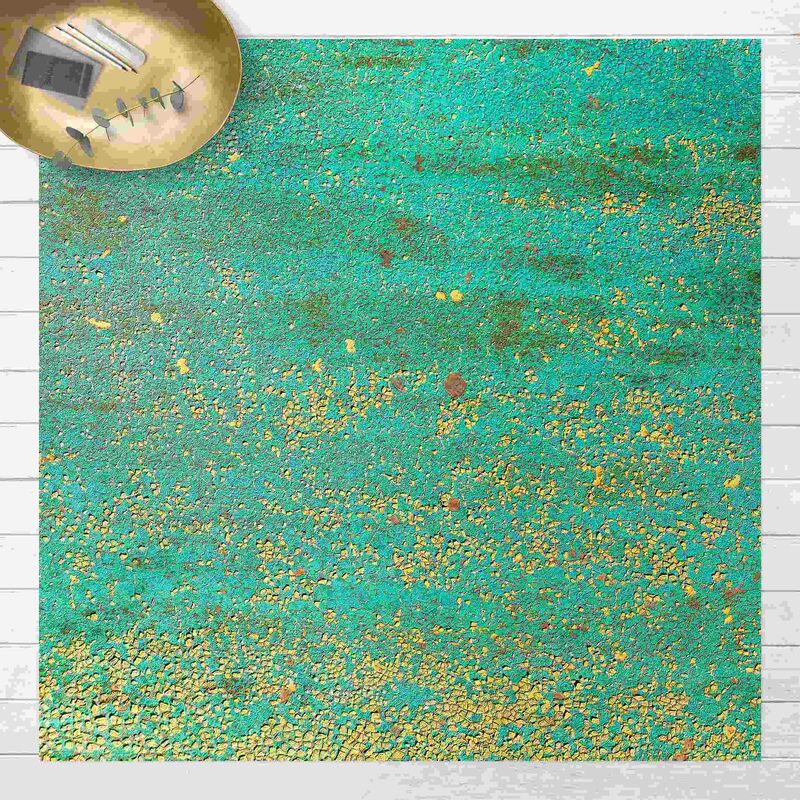 

Alfombras vinílicas - Shabby Colour Pigments Yellow And Turquoise - Cuadrado 1:1 Dimensión LxA: 40cm x 40cm