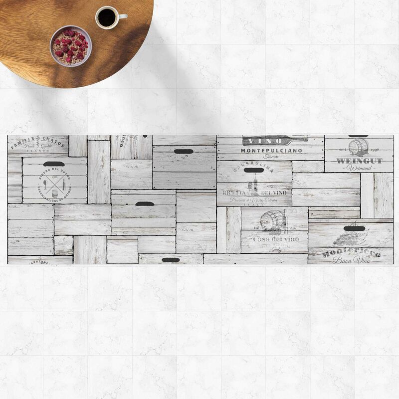 

Alfombras vinílicas - Shabby Wooden Crates - Panorama Formato apaisado Dimensión LxA: 60cm x 180cm
