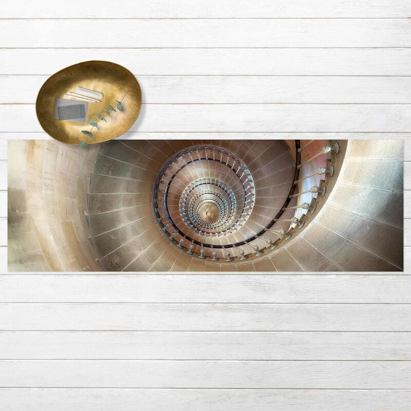 

Alfombras vinílicas - Spiraling Staircase In Chicago - Panorama Formato apaisado Dimensión LxA: 60cm x 180cm
