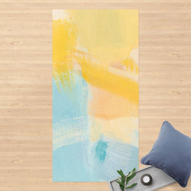 

Alfombras vinílicas - Spring Composition In Yellow and Blue - Alto 2:1 Dimensión LxA: 160cm x 80cm