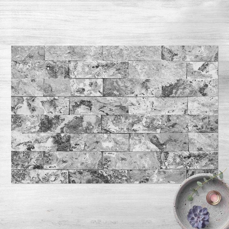 

Alfombras vinílicas - Stone Wall Natural Marble Gray - Apaisado 2:3 Dimensión LxA: 100cm x 150cm