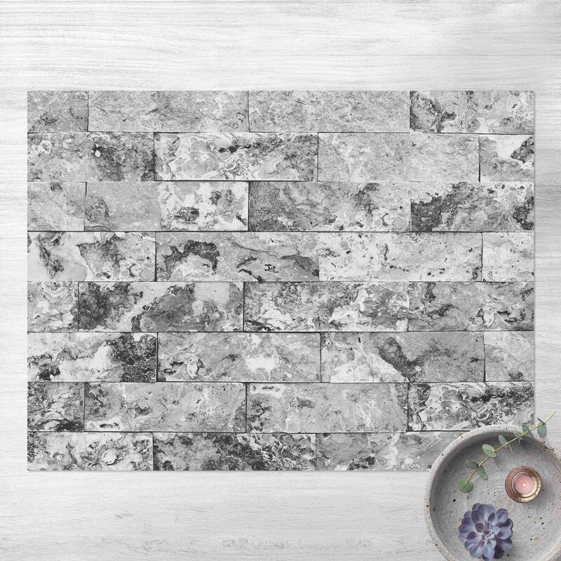 

Alfombras vinílicas - Stone Wall Natural Marble Gray - Apaisado 3:4 Dimensión LxA: 75cm x 100cm