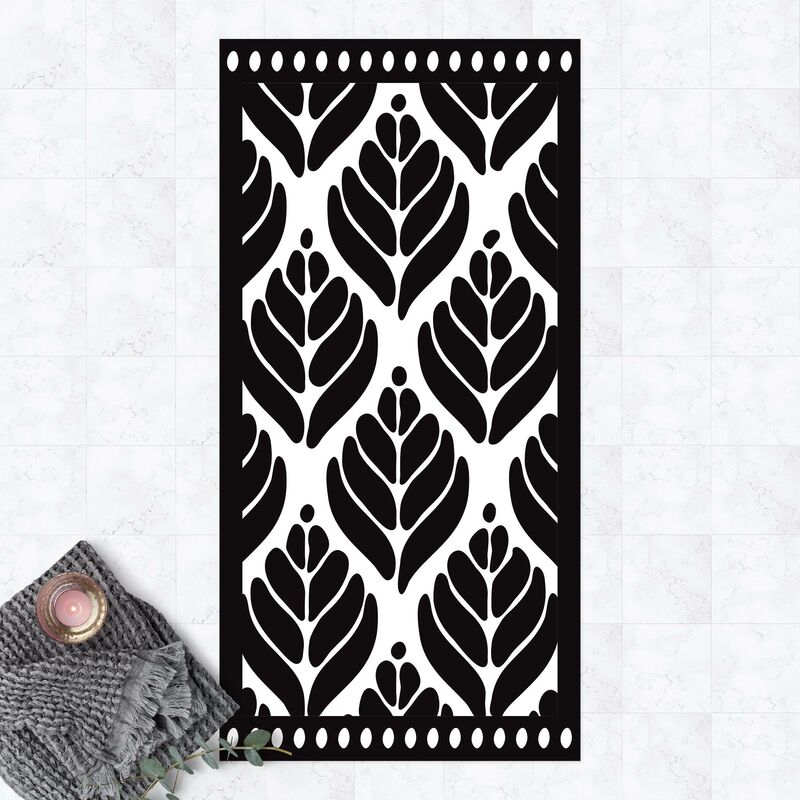 

Alfombras vinílicas - Stylised Palm Leaves With stripes - Alto 2:1 Dimensión LxA: 280cm x 140cm