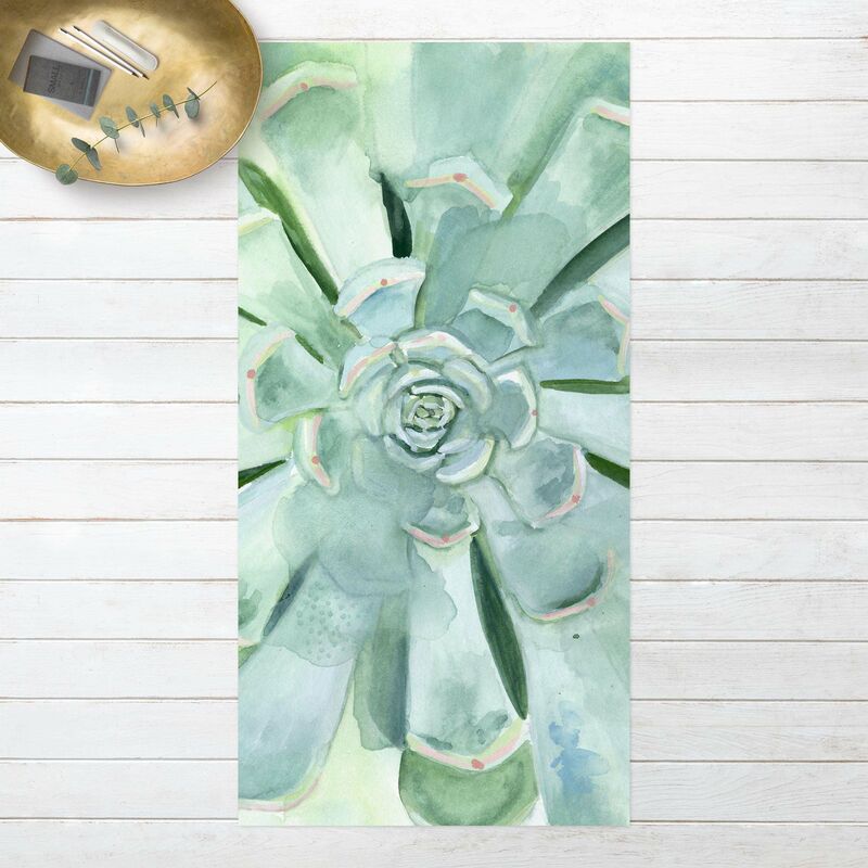 

Alfombras vinílicas - Succulent Plant Watercolour Light Coloured - Alto 2:1 Dimensión LxA: 280cm x 140cm