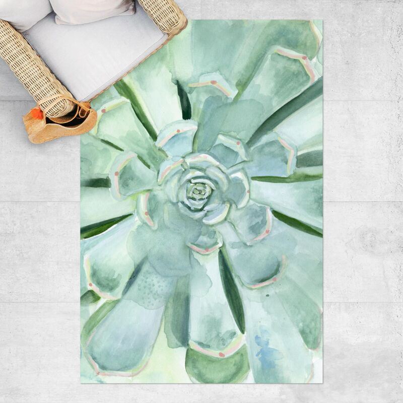 

Alfombras vinílicas - Succulent Plant Watercolour Light Coloured - Alto 3:2 Dimensión LxA: 120cm x 80cm