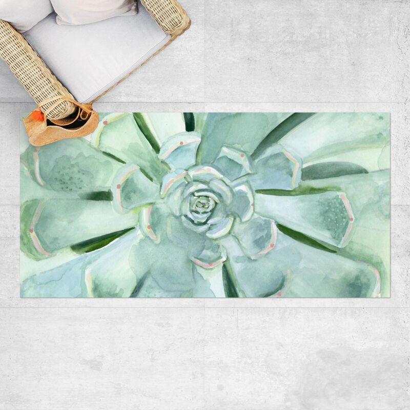 

Alfombras vinílicas - Succulent Plant Watercolour Light Coloured - Apaisado 1:2 Dimensión LxA: 100cm x 200cm