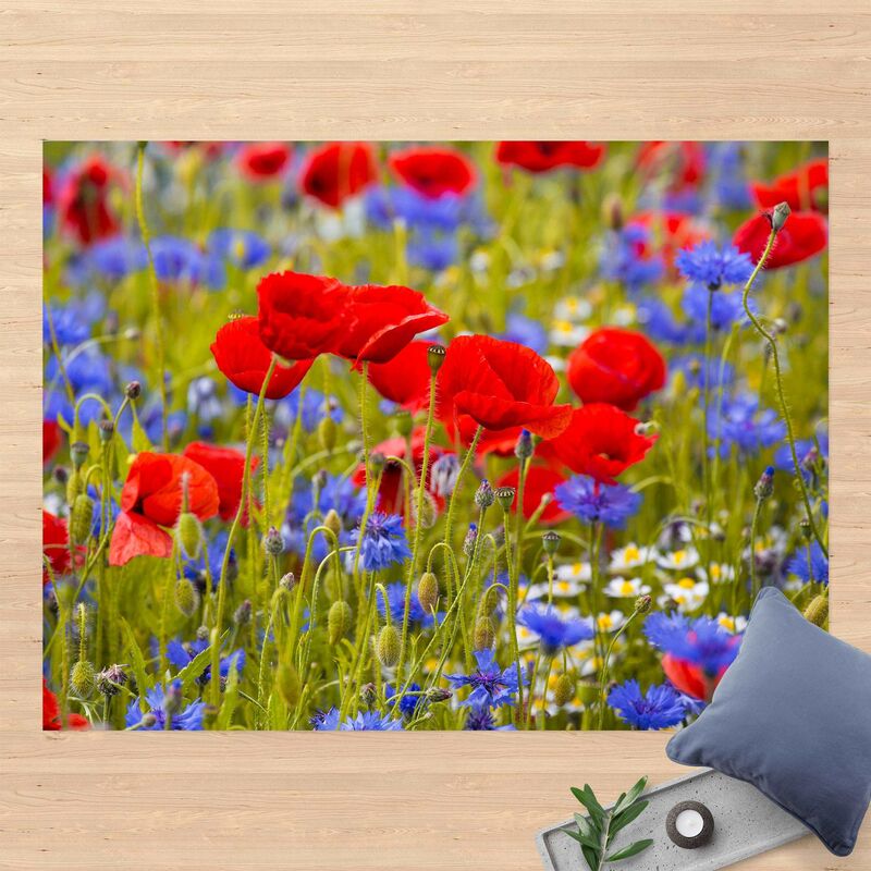 

Alfombras vinílicas - Summer Meadow With Poppies And Cornflowers - Apaisado 3:4 Dimensión LxA: 105cm x 140cm