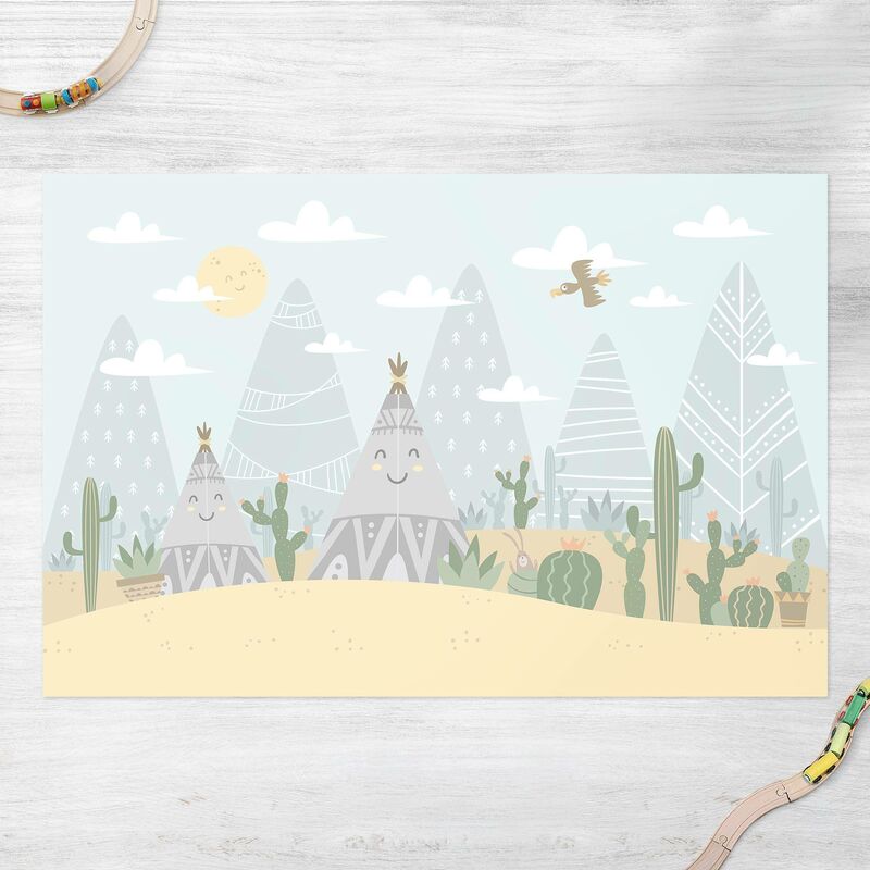 

Alfombras vinílicas - Tepee with Cacti - Apaisado 2:3 Dimensión LxA: 40cm x 60cm