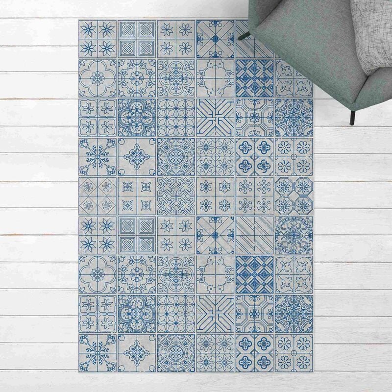 

Alfombras vinílicas - Tile Pattern Coimbra Blue - Alto 3:2 Dimensión LxA: 120cm x 80cm