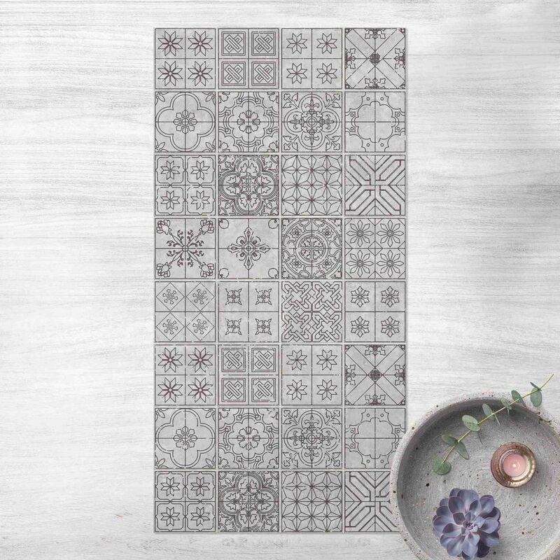 

Alfombras vinílicas - Tile Pattern Coimbra Grey - Alto 2:1 Dimensión LxA: 100cm x 50cm