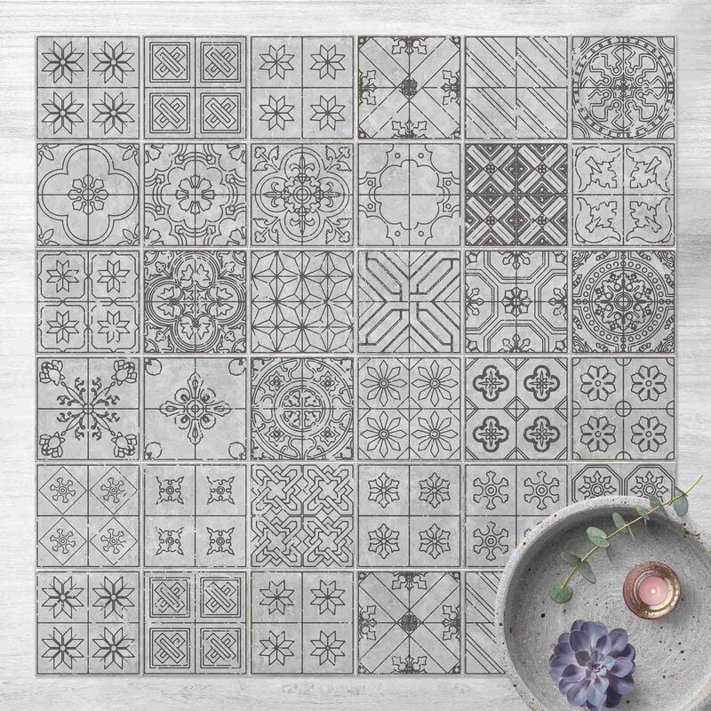

Bilderwelten - Alfombras vinílicas - Tile Pattern Coimbra Grey - Cuadrado 1:1 Dimensión LxA: 140cm x 140cm